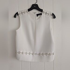 The Kooples Ivory Top with Metallic Details